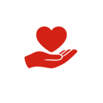 Hand holding a heart representing donors.
