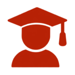 Student opportunities icon with a student and graduation cap.